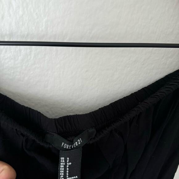 Forever 21 Womens Black Strapless Jumpsuit Stretch Romper Pockets Size Small - Picture 9 of 10